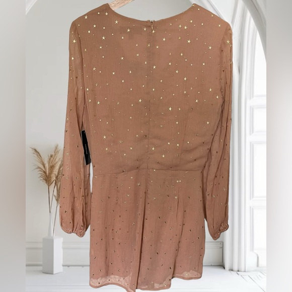 NWT Whimsical Dreams Blush Star Print Surplice Romper M - Picture 4 of 16